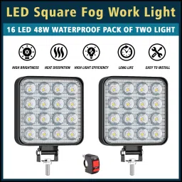 4 inch 16 led Fog Lamp, Headlight Car, Truck, Van, Motorbike LED Fog Lamp Car, Motorbike, Truck LED (12 V, 48 W)-image-15