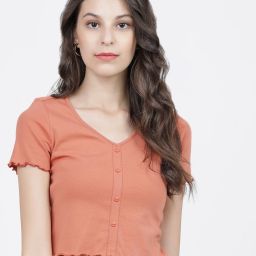 Casual Regular Sleeves Striped Women Orange Top-image-88