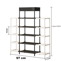 TRADY Adjustable Multi-Layer Shoe Rack Organizer–Expandable & Space-Saving Storage Shelf Large capacity for slipper Boots & Accessories–Sturdy & Easy to Assemble Shoe Stand for Home, Entryway & Closet image 2