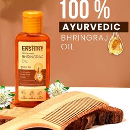 ENSHINE Set of 2 Bhringraj Ayurvedic Hair Oil For Dandruff & Hair Growth-60ml Each image 2