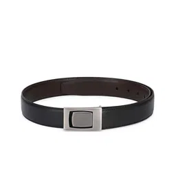 Pacific Gold Men Black & Brown Textured Genuine Leather Reversible Belt-image-14