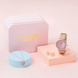 Sonata Women Poze Embellished Dial Analogue Quartz Watch Gift Set SP80109WM01WF-image-73