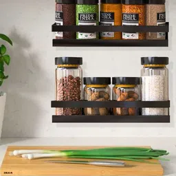 DSH Crafting Your Curiosity Black 2 Pieces Corner Wall Shelfs-16