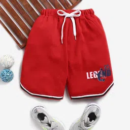Here&Now X Game Begins Boys Typography Printed Pure Cotton Sports Shorts-image-49