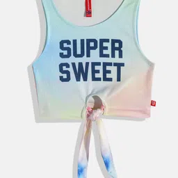 Here&Now X Game Begins Girls Typography Printed Pure Cotton Tie and Dye Crop Top-picture-24
