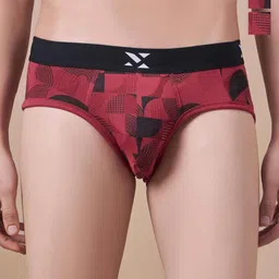 Masch Sports Pack Of 3 Geometric Printed Antimicrobial Briefs BRF-3-PRT-EI-RED-RED-RED-image-97