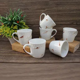 laghima jadon White Ceramic Matte Finish Set of Cups (Pack of 6)-image-54
