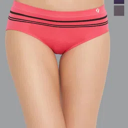 C9 AIRWEAR Pack Of 3 Striped Assorted Seamless Hipster Briefs-image-6