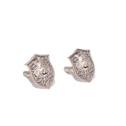 COSA NOSTRAA Antique Gold-Toned The Lion Shield Textured Cufflinks-image-26