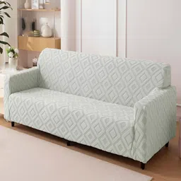HOUSE OF QUIRK Jacquard Fabric 2 Seater 220 GSM Textured Sofa Cover-image-23