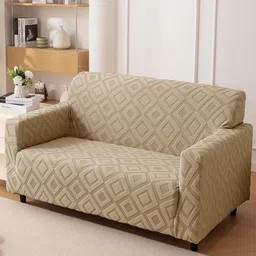 HOUSE OF QUIRK Jacquard Fabric 4 Seater 220 GSM Textured Sofa Cover-image-47