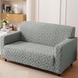 HOUSE OF QUIRK Jacquard Fabric 5 Seater 220 GSM Textured Sofa Cover-image-2