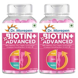 Dr. Morepen Biotin+ Advanced,  60 tablet(s)  Unflavoured (Pack of 2) -11