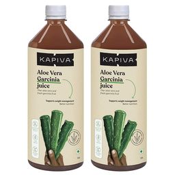 Kapiva Aloe Vera + Garcinia Juice (Supports Weight Management),  1 L  Unflavoured (Pack of 2) -22