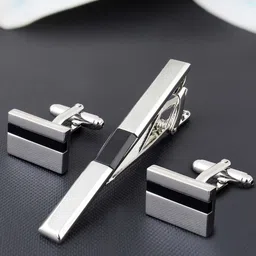 PELUCHE Men Silver-Toned & Black Rhodium-Plated Accessory Gift Set-image-69