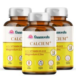 Vaamveda Calcium+ with Vitamin D3 & K2, 60 tablet(s) Unflavoured (Pack of 3)-0