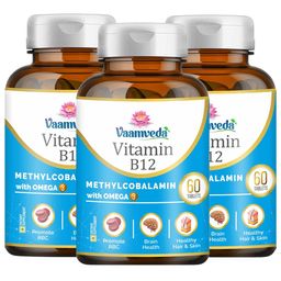 Vaamveda Vitamin B12,  60 tablet(s)  Methylcobalamin Methyl Supplements (Pack of 3) -7