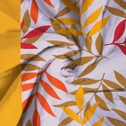 SWAYAM White & Yellow Leaf Print Anti-Allergic AC Double Comforter image 2