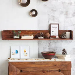 woodenmood Sheesham Wood Wall Shelf in Honey Oak Finish by Wooden Mood-picture-34