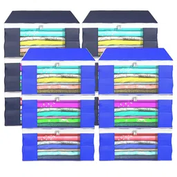 Kuber Industries Blue Set of 6 Regular Drawer Organiser Organisers-40
