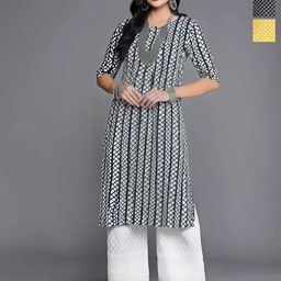 Anouk Rustic Selection Of 3 Abstract Printed Round Neck Straight Kurtas-46