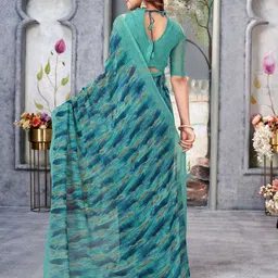 VARNI FABRICS Abstract Printed Pure Georgette Saree image 2