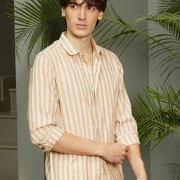 Campus Sutra Men Comfort Spread Collar Striped Casual Shirt-image-67