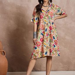 InWeave Women Printed A-Line Dress-image-3