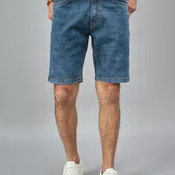 STUDIO NEXX Men Washed Loose Fit Denim Denim Shorts Technology-picture-36