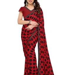 Moda Rapido Polka Dot Poly Georgette Saree-image-38