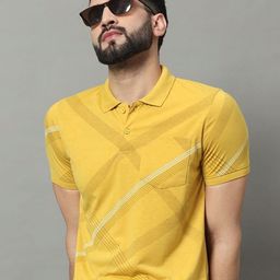 OGEN Men Printed Polo Collar Pockets T-shirt-image-93