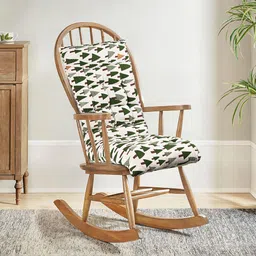 Kuber Industries Green & White Tree Printed Cotton Chair Pad-89