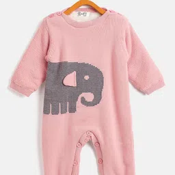 JWAAQ Infants Printed Winter Romper With Fur Lined-image-68