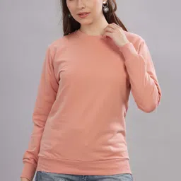 FALTU.CO Women Solid Pure Cotton Sweatshirt-picture-0