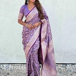 all about you Ethnic Motifs Woven Design Zari Pure Silk Banarasi Saree-image-71