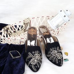 MELAR Women Embellished Ethnic Mules with Embroidered Flats-47