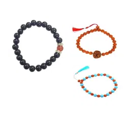 Divine souvenirs Unisex Set Of 3 Artificial Beaded Elasticated Bracelets-35