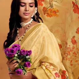Sangria Floral Digital Printed Saree With Blouse Piece-image-23