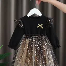 YK Embellished Print Cold-Shoulder Fit & Flare Dress-52