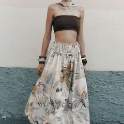 LULU & SKY Abstract Print A-Line Midi Skirt-picture-20