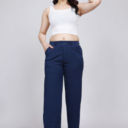 NU CLOTHS Women Relaxed Straight Leg High-Rise Trousers-image-74