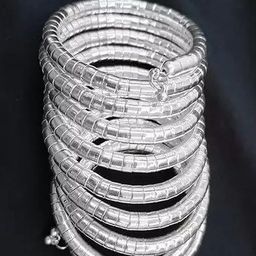 Sangria Silver Spiral Bangle-19