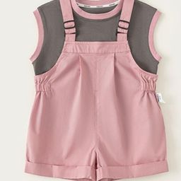 LULU & SKY Kids Sleeveless Dungarees With Tshirt-image-0