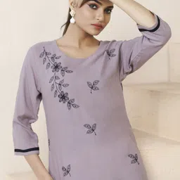SHREE LAXMINARAYAN EXPORT Floral Embroidered Thread Work V-Neck Straight Kurta-picture-37