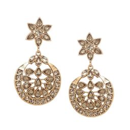 Anouk Gold Plated Cubic Zirconia Studded Crescent Shaped Chandbalis image 4