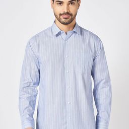 Peregrine by Pantaloons Men Spread Collar Vertical Striped Cotton Formal Shirt-image-133