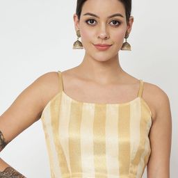 studio rasa Woven Design Round Neck Tops-image-71