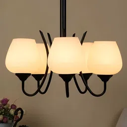 GAUVIK Gold-Toned & Black Glass Ceiling Lamp-35