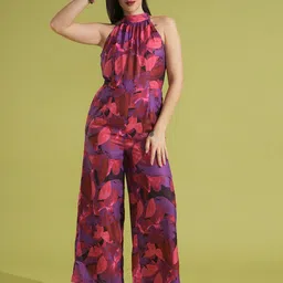Globus Halter Neck Printed Basic Jumpsuit-picture-12