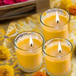 Special You Yellow & Transparent 3 Pieces Glass Scented Candles-15
